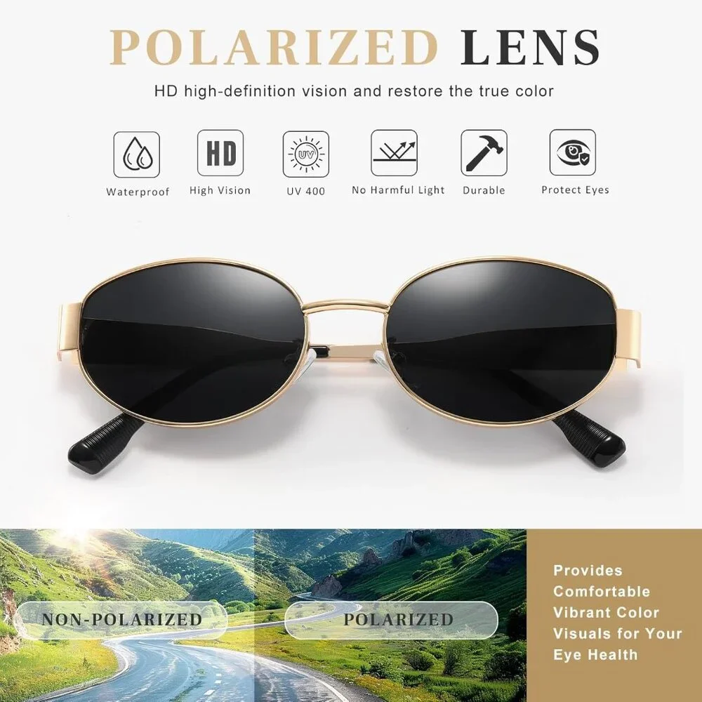 Women's Silver Retro Sunglasses Classic Trendy Polarized Protection Eyewear